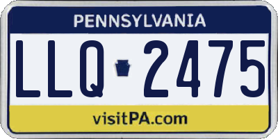 PA license plate LLQ2475