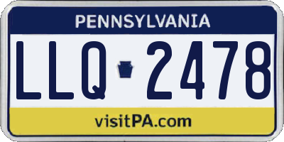 PA license plate LLQ2478