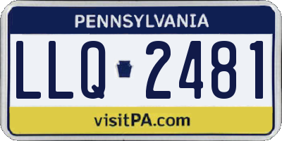 PA license plate LLQ2481