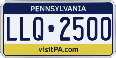 PA license plate LLQ2500