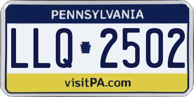 PA license plate LLQ2502