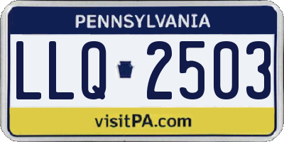PA license plate LLQ2503