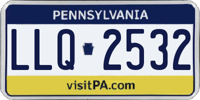 PA license plate LLQ2532