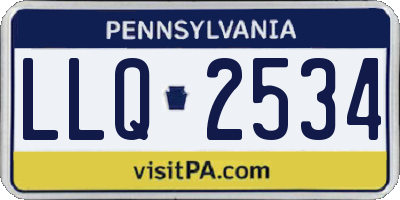PA license plate LLQ2534