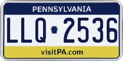 PA license plate LLQ2536