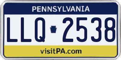 PA license plate LLQ2538