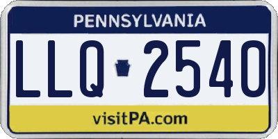 PA license plate LLQ2540
