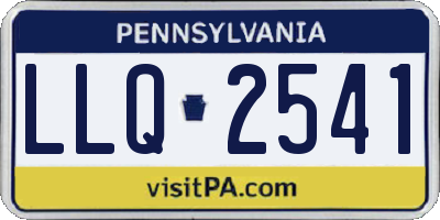 PA license plate LLQ2541