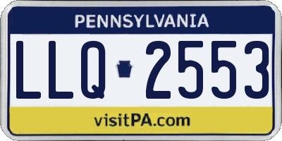 PA license plate LLQ2553