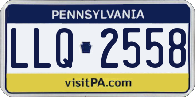 PA license plate LLQ2558