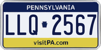 PA license plate LLQ2567