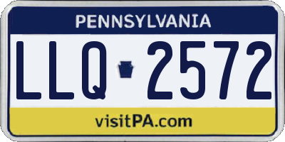 PA license plate LLQ2572