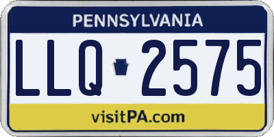 PA license plate LLQ2575