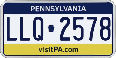 PA license plate LLQ2578