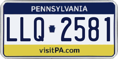 PA license plate LLQ2581