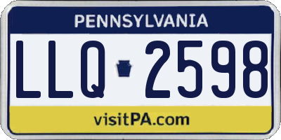 PA license plate LLQ2598