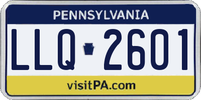 PA license plate LLQ2601