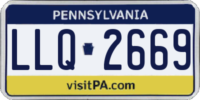 PA license plate LLQ2669
