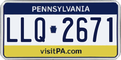 PA license plate LLQ2671
