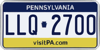 PA license plate LLQ2700