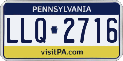 PA license plate LLQ2716