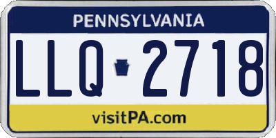 PA license plate LLQ2718