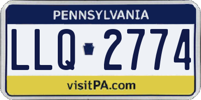 PA license plate LLQ2774