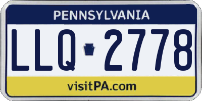 PA license plate LLQ2778