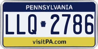 PA license plate LLQ2786