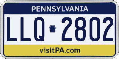 PA license plate LLQ2802