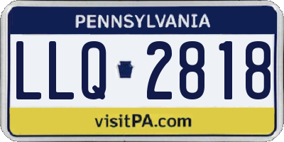PA license plate LLQ2818