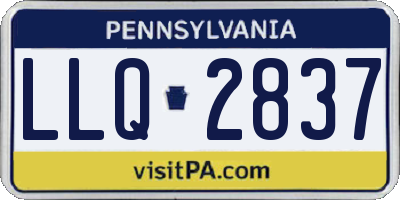 PA license plate LLQ2837