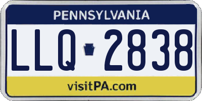 PA license plate LLQ2838