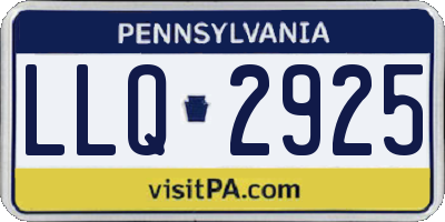 PA license plate LLQ2925