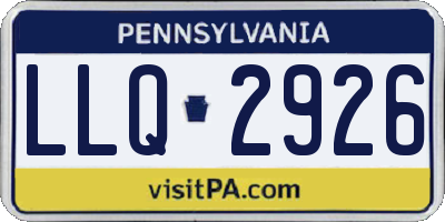 PA license plate LLQ2926