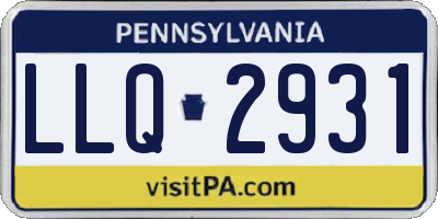 PA license plate LLQ2931