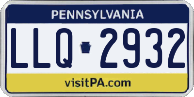 PA license plate LLQ2932