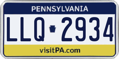PA license plate LLQ2934