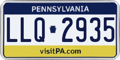 PA license plate LLQ2935
