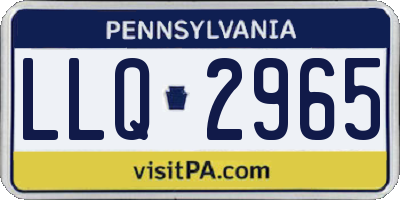 PA license plate LLQ2965