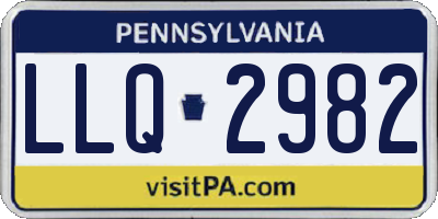 PA license plate LLQ2982