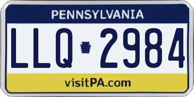 PA license plate LLQ2984
