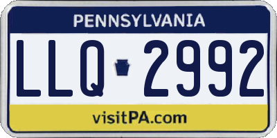 PA license plate LLQ2992