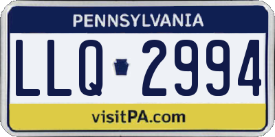 PA license plate LLQ2994