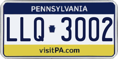 PA license plate LLQ3002