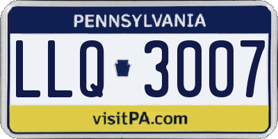 PA license plate LLQ3007