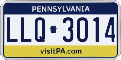 PA license plate LLQ3014
