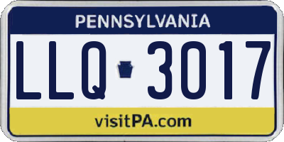 PA license plate LLQ3017