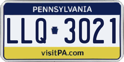 PA license plate LLQ3021