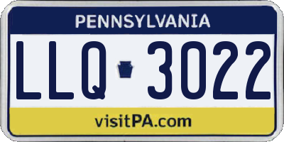 PA license plate LLQ3022